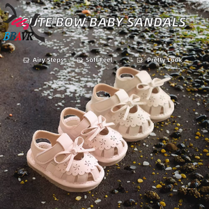 2025 Summer Girls Bow Princess Outdoor Cute Fashion Flat Sandals Toddler Unheeled <b>Soft</b> Rubber Baby Beach <b>Shoes</b> - Product Image 2