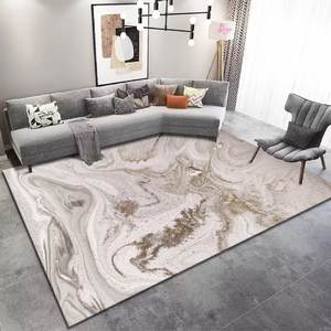 Alfombra moderna de bloque de Color a rayas abstractas de mármol transfronterizo de 10mm, alfombra geométrica lavable de terciopelo de cristal para dormitorio - Product Image 2