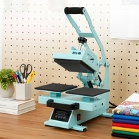 Presse à chaud manuelle double station 15x15cm avec rail coulissant pour l'impression de t-shirts, d'étiquettes et de manches