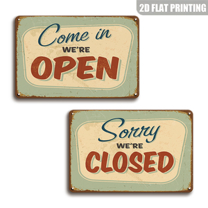 Letrero Metálico de Metal con Diseño Retro Desgastado, 'Entremos, Estamos Abierto' o 'Lo Lamentamos, Estamos Cerrado', Decoración de Pared para Cafetería, Bar, Diner, Tienda, Puerta Principal - Product Image 1