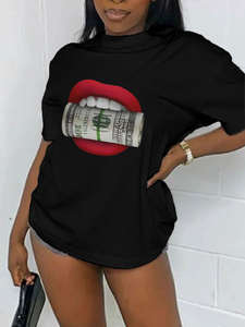 T-shirts for Woman Fashion Club Sexy Lip T Shirt Short Sleeve Graphic T-shirt Women <strong>Tshirt</strong> Print <strong>Kiss</strong> Lips Funny Summer Men 2pcs - Product Image 5