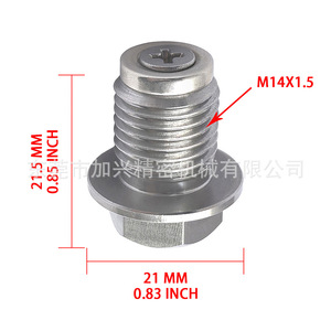 M14x1.5 Oil Sump Magnetic Drain <b>Plug</b> Stainless Steel With Copper Washer For Auto Repair <b>Replacement</b> Part - Product Image 5