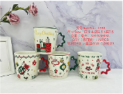 แก้วเซรามิก 380 มล. ลายดอกไม้ ทนความร้อน ใช้กับไมโครเวฟได้ ใช้กับเครื่องล้างจานได้ เหมาะสำหรับใช้ในบ้านและงานปาร์ตี้ - Product Image 3