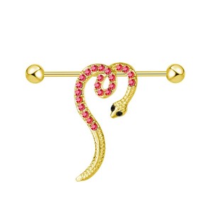 Populaire <span class=keywords><strong>Piercing</strong></span> d'oreille en acier inoxydable, style Hip Hop, type barbell à tige longue, motif serpentine, pour <span class=keywords><strong>piercing</strong></span> de pont d'oreille, idéal pour mariage - Product Image 3