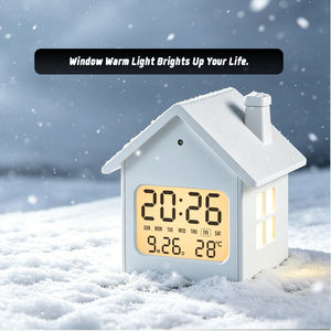 <span class=keywords><strong>Reloj</strong></span> Despertador Digital con Forma <span class=keywords><strong>de</strong></span> <span class=keywords><strong>Casa</strong></span>, Luz Nocturna, Temperatura, Fecha, Función Snooze, 12/24H, USB, Batería, para Dormitorio Infantil ET555 - Product Image 5