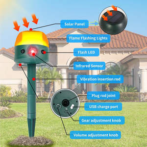 Repelente de animales solar ultrasónico Chingyoo para patio, repelente al aire libre de 5 modos con sensor de movimiento, luz intermitente - Product Image 6