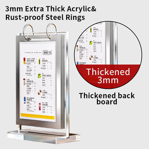 Support de signalisation en acrylique transparent en forme de T A4, double face, avec base, design haut de gamme poli pour comptoir de réception de bureau - Product Image 3