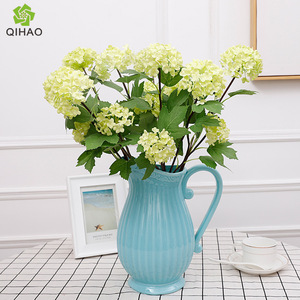 <b>Artificial</b> <b>Hydrangea</b> 2 Heads Pink Plastic Silk Flowers High Simulation Wedding Home Decor Bouquet - Product Image 4