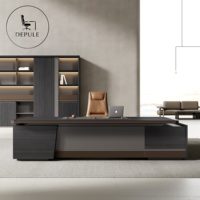 Bureau de direction moderne en bois durable, taille personnalisable, multifonctionnel, avec tiroirs, sur la plateforme de meubles de Foshan