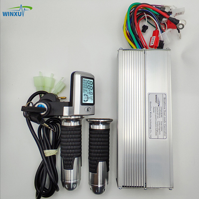 36V 48V 60V 72V 1000W 40A Brushless Motor Drive Controller With LCD Speed Display 3-Speed Button Throttle for Electric Scooter