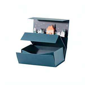 Özel biyo-bozunur yeni katlanır manyetik yılbaşı hediye kutuları ambalaj yaratıcı 3D Flap hediye kutuları - Product Image 2