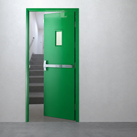 Porte d'entrée extérieure moderne en acier inoxydable robuste et résistante au feu pour centre commercial, hôpital, hôtel, certifiée CE
