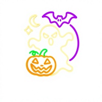 Enseigne néon LED fantôme, citrouille, chauve-souris pour Halloween, décor mural en acrylique à intensité variable pour la maison, le bar, la fenêtre, la salle de jeux, ou comme toile de fond photo, alimentée par USB