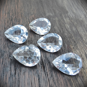 AAA + qualité cristal naturel Quartz Cabochon blanc poire forme tiers certifié brésilien toutes tailles collier de pierres précieuses en vrac - Product Image 1