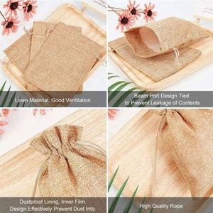 Wholesaler Printed Eco-Friendly Customizable Small Jute Burlap Drawstring Gift Bag - Product Image 2