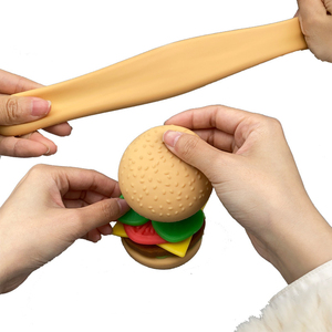 Set de Juguetes Blandos de Tamaño Real para Hacer Hamburguesas DIY para Todas las Edades, de TPR Súper Suave, Comida Simulada para Jugar, Alivio del Estrés y Regalo Creativo - Product Image 1