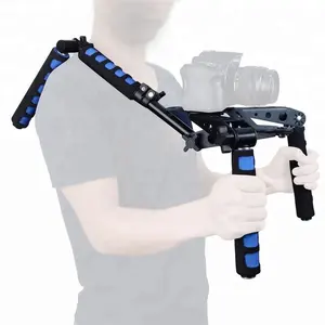 适用于任何DV相机的原装电影套件肩装DSLR钻机nipan声波 (蓝色)