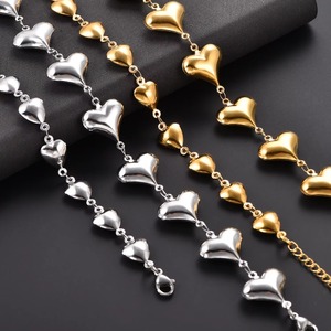 Collier, bracelet et chevillères d'été en acier inoxydable avec cœurs multiples, étanches, bijoux de personnalité pour femmes et filles, idéaux pour les vacances à la plage - Product Image 4