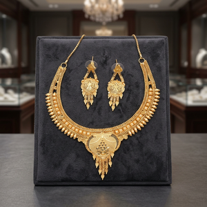Chapado En Oro Bijoux de mariage traditionnels pour femmes Colliers Oro Laminado Micro-formé plaqué or en cuivre et laiton - Product Image 2