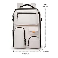 Tas Ransel Bisnis Oxford Kapasitas Besar dengan Logo Kustom, Bahan Poliester Tahan Air, Dilengkapi Pengisian Daya USB untuk Perjalanan Bisnis