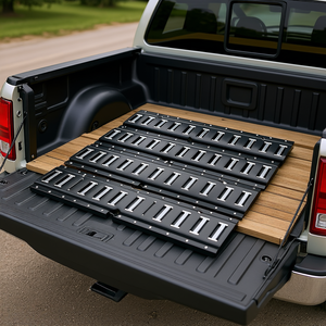 Kit de rails de fixation E-Track, lot de 4 rails de 2 pieds avec sangles à cliquet et embouts à fentes simples pour la sécurisation des charges sur la benne de camion - Product Image 2
