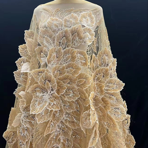 Dentelle perlée <span class=keywords><strong>3D</strong></span> moderne de luxe Blue Dream 2026, <span class=keywords><strong>tissu</strong></span> en maille de haute qualité pour robes de mariée et sacs, prix de gros - Product Image 1