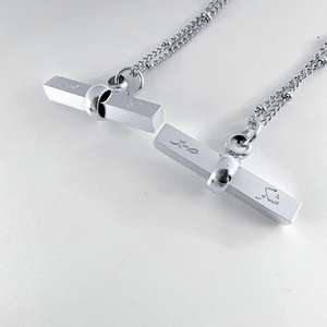 Collier en acier inoxydable Sabr-<span class=keywords><strong>Shukr</strong></span> en forme de T, bijoux islamiques arabes musulmans, bijoux de mode en gros pour l'Aïd - Product Image 6