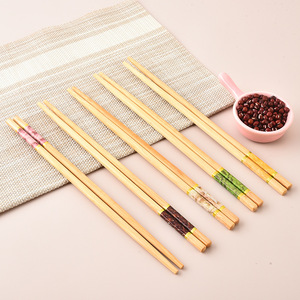 ตะเกียบไม้ไผ่ลายหินอ่อนห้าสีทรงกลมกันลื่นใช้ในบ้าน10คู่ - Product Image 1
