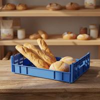 Caisse de boulangerie SHUNMEI en plastique maillé empilable, écologique, couleur personnalisée, non pliable, pour le stockage et la présentation des aliments, Chine