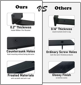 5 <span class=keywords><strong>inch</strong></span> nhiệm vụ nặng nề nổi đen kim loại L Kệ chân đế, cao cấp rắn thép Kệ hỗ trợ cho kệ - Product Image 5