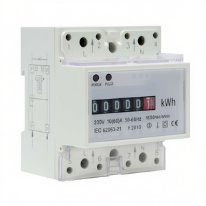 Medidor de Electricidad Monofásico de 4 Ranuras DIN, 230V 10(100)A IEC 62053-21 con Pantalla de kWh - Product Image 1