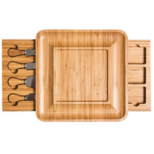 Ensemble de planches à fromage en bambou avec couteaux et ardoise pour usage domestique, idée cadeau durable - Product Image 5