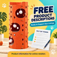 Tour pour chat en feutre personnalisée, multi-niveaux, avec balles suspendues et perchoir supérieur, maison pour chat d'intérieur