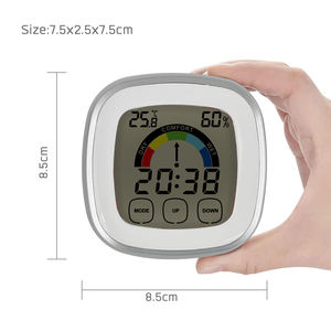 Jam Alarm <span class=keywords><strong>Monitor</strong></span> Kelembapan dan Suhu Elektronik Otomatis Multifungsi Termometer-higrometer Digital Elektrik - Product Image 1