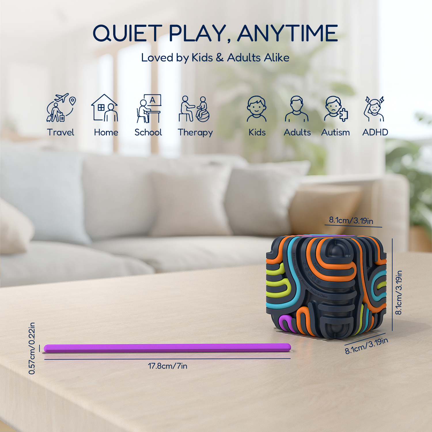 3D Silicone Fidget Board Sensory Magic Cube Toys preview 2