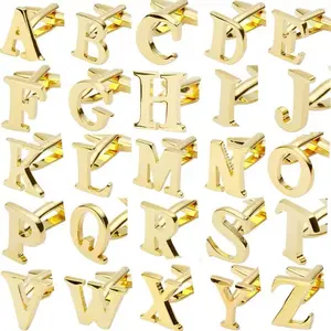 Venta al por mayor de <span class=keywords><strong>gemelos</strong></span> de acero inoxidable de los hombres de oro transfronterizo <span class=keywords><strong>26</strong></span> letras en inglés brillante creativo diseño de camisa francesa para regalo - Product Image 1