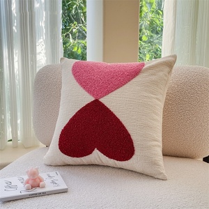 Nuova custodia per <span class=keywords><strong>cuscino</strong></span> personalizzata con ricamo a cuore <span class=keywords><strong>rosa</strong></span> di san valentino - Product Image 5