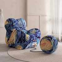 Canapé inclinable pliable de loisirs avec coussin en mousse haute densité et surface en tissu au design « Embrassement de Maman » BTCS006 pour salon