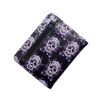 Dompet Pendek Baru Bermotif Kartun dengan Penutup Kancing, Lapisan Kanvas, Portabel, Multi-Fungsi, Tas Kartu Unisex
