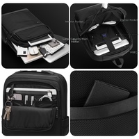 Sac à dos pour ordinateur portable en polyester imperméable Arctic Hunter pour homme, avec port de charge USB, multifonctionnel, pour les voyages et les affaires