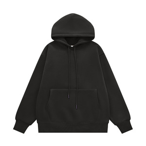 Custom Embroidery Printed Solid Eco-Friendly Windproof Heavyweight 350gsm Cotton <b>Fleece</b> Oversized Unisex Men's Hoodie - Product Image 4