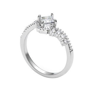 Fabricante de Joyería, Anillo de Compromiso de Plata de Ley 925 con Circonita Cúbica de Corte Princesa, Personalizable con Logotipo o Muestras, para Mujer - Product Image 2