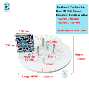 Thạch anh đá cẩm thạch hiển thị giá xoay <span class=keywords><strong>Countertop</strong></span> gạch Nhân Tạo Mẫu khối hiển thị đứng siêu thị kệ kim loại - Product Image 4