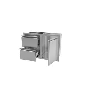 스테인리스 스틸 모던 야외 주방 아일랜드 캐비닛 (축구 팬 존 파티용 3단 서랍 포함) - Product Image 1