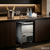 Machine à glaçons professionnelle sous comptoir, production quotidienne de 80 kg, capacité de stockage de 30 kg, en acier inoxydable, pour café et bar
