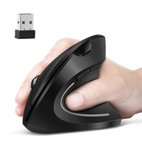 Generasi ke-5 vertikal 2.4GHz nirkabel USB Mouse Gaming 6 tombol Laptop/Desktop PC Mac Book kompatibel tangan kanan dapat diisi ulang