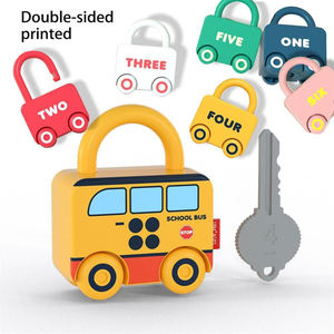 Juguetes educativos Montessori para niños, juego de combinación de números, juguete con llave de bloqueo, tablero ocupado con forma de 6 coches, habilidades motoras finas - Product Image 4