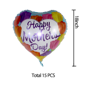 Wholesale Heart Shape Foil <b>Balloons</b> Printed Design Feliz Dia Mama Globos for Mother's Day Party Decoration - Product Image 4