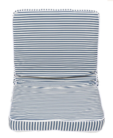 Chaise pliante de plage à rayures bleues personnalisées, coussin épais rembourré, résistant à l'eau, siège inclinable réglable, structure en fer