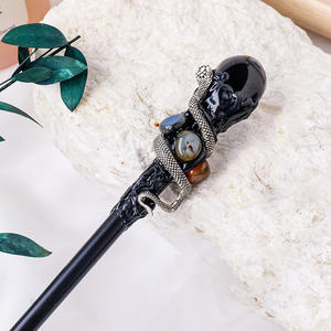 Cetro de bola de cristal natural, vaso de piedra cruda, cetro, bola de cristal blanca, varita mágica, varita mágica, palos de hadas - Product Image 5